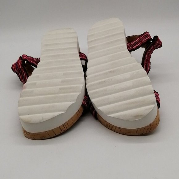 Lisa Vicky Womens Platform Ankle Strap Sandal Multicolor Hook Loop Wedge 9M - Picture 4 of 9